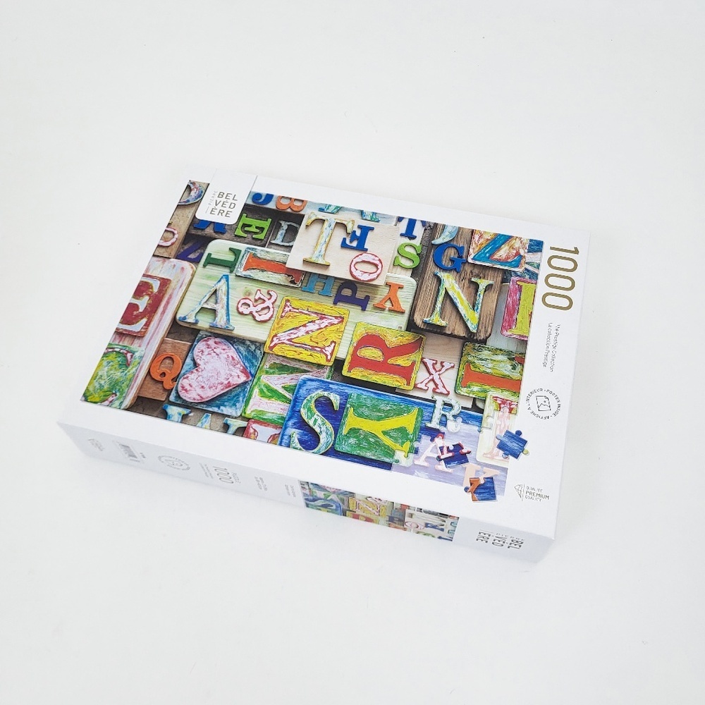 2/$25 or 4/$40 Belvedere Prestige Collection 1000 Piece Puzzle Alphabet Colorful